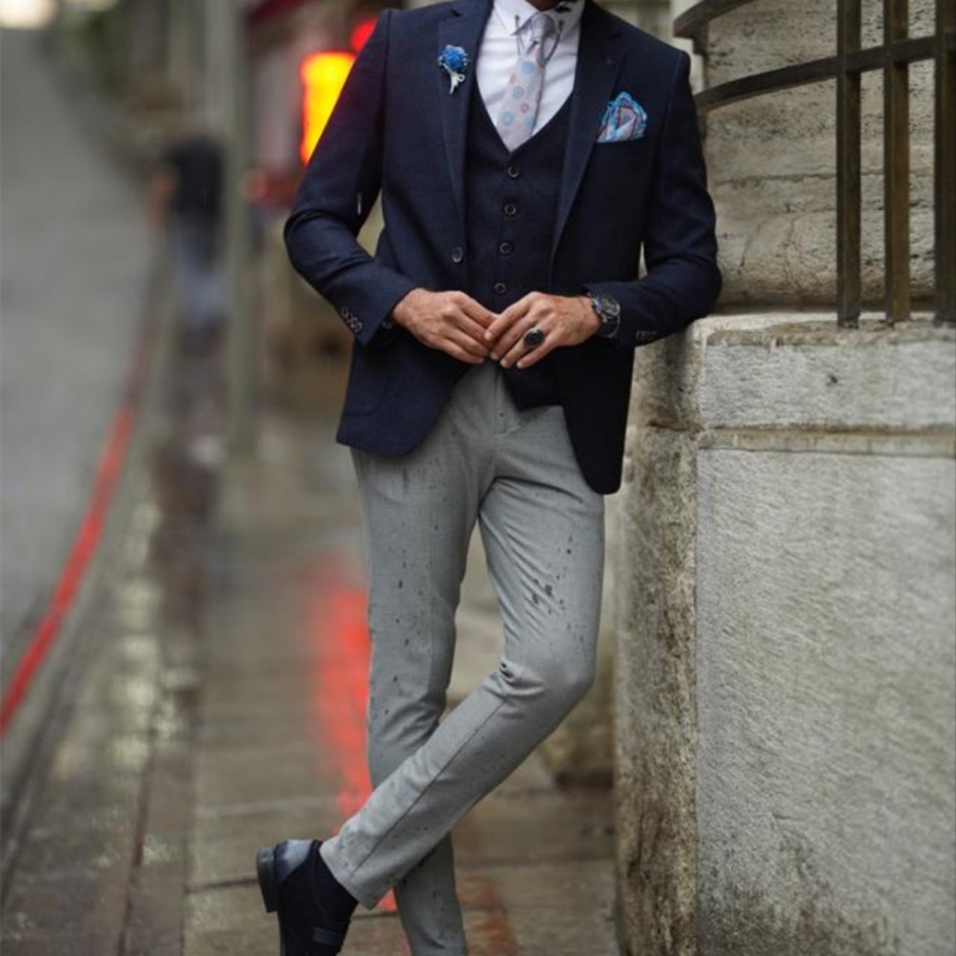 Men'S Formal Wear Not Suit - بدلات رجالية أنيقة باللون الأزرق البحري