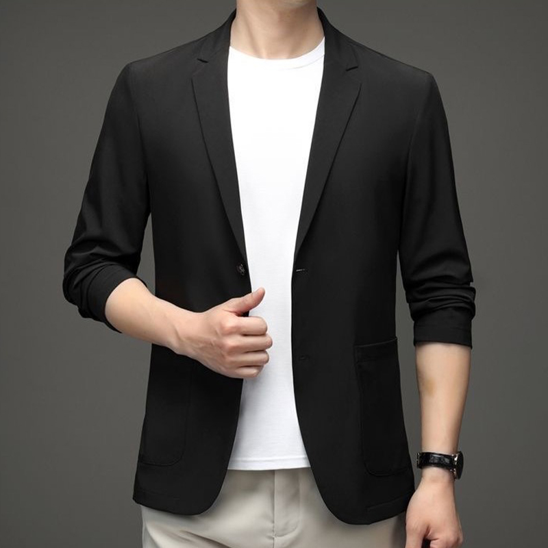 Men'S Gothic Formal Wear - سترة رجالية بسيطة باللون الأسود لفصل