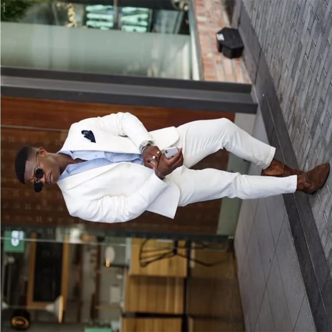 Men'S Formal Wear Not Suit - بدلة رجالية رسمية بيضاء بقصة كلاسيكية
