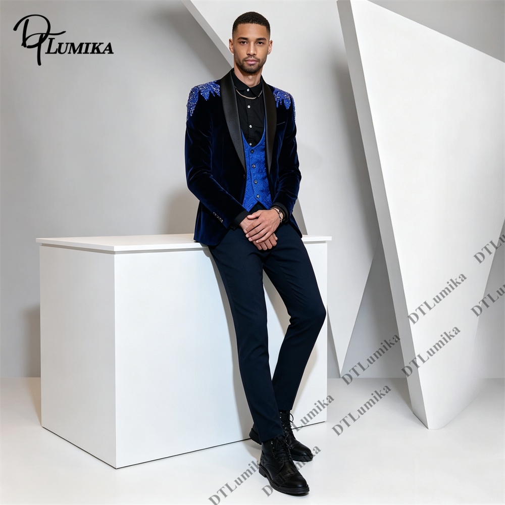 بدلة رجالية من ثلاث قطع من الم - مراجعة Men Formal Wear Office وسعره