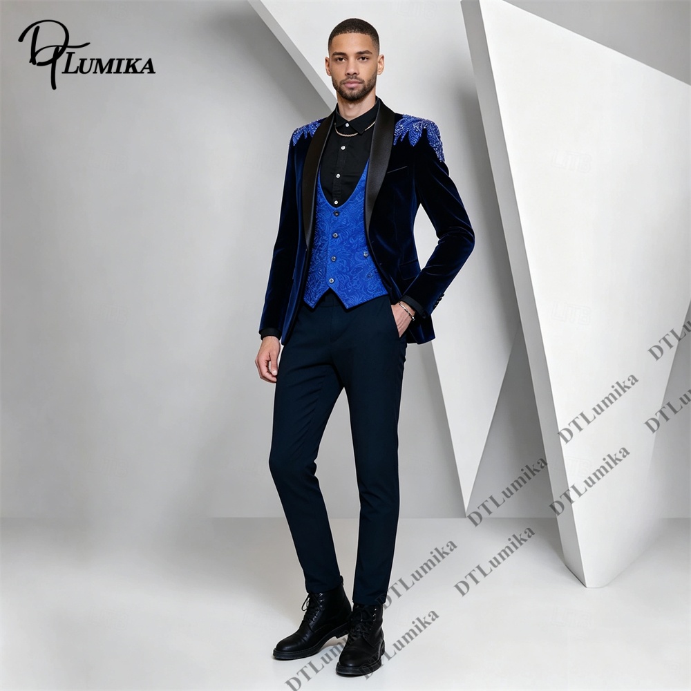 بدلة رجالية من ثلاث قطع من الم - مراجعة Men Formal Wear Office وسعره